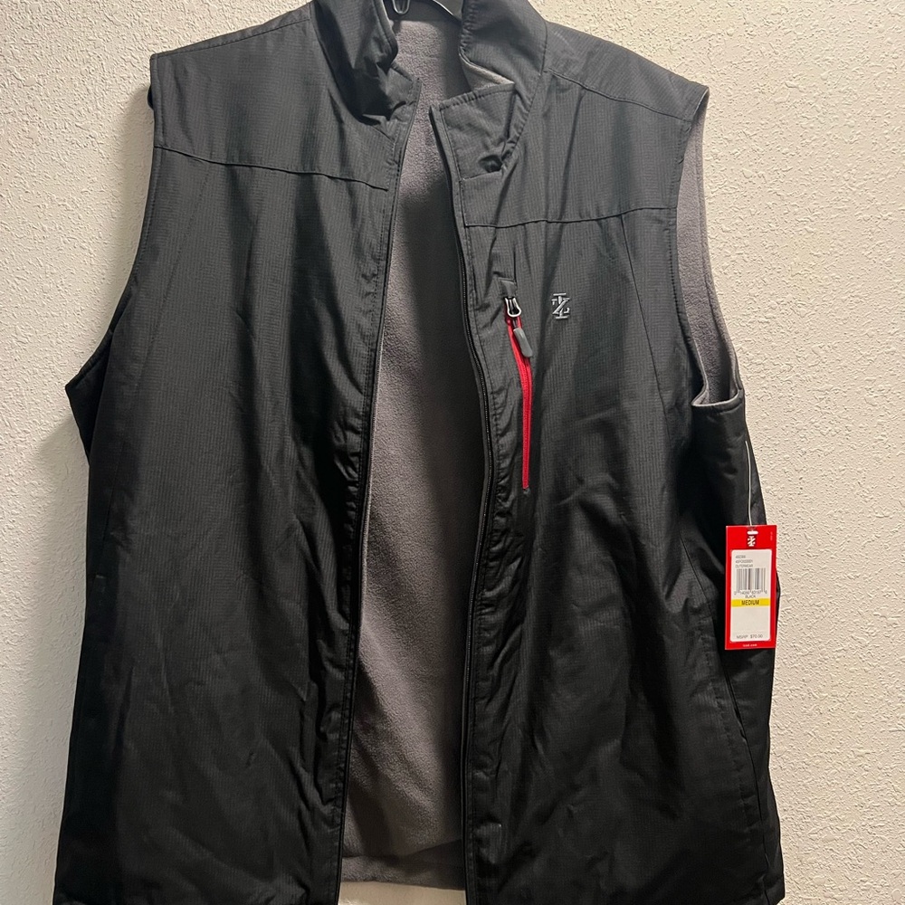 Men's Izod interchangeable Black Vest/Grey with Red Accents